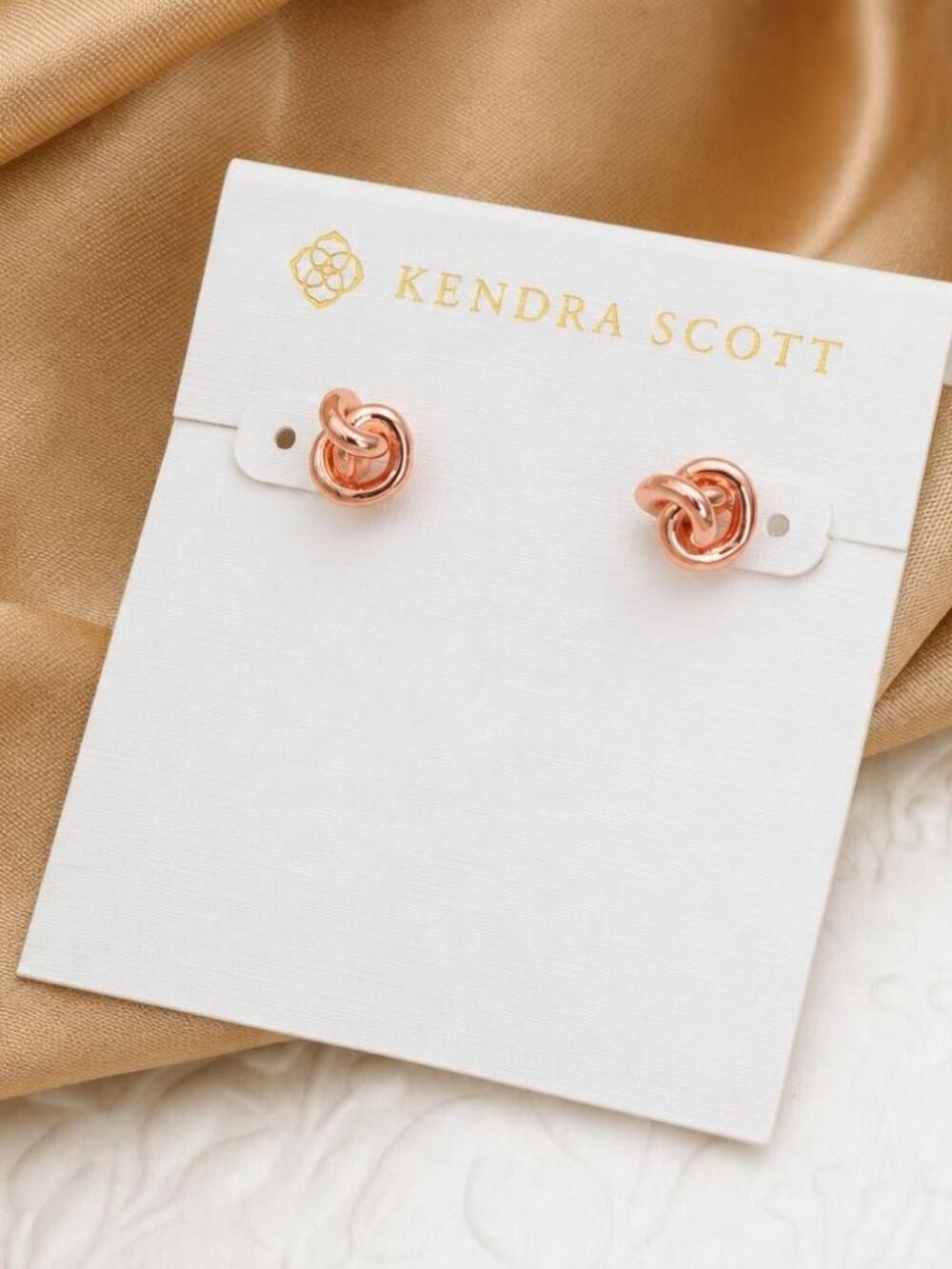 Kendra Scott Presleigh Love Knot Rose Gold Stud Earrings
